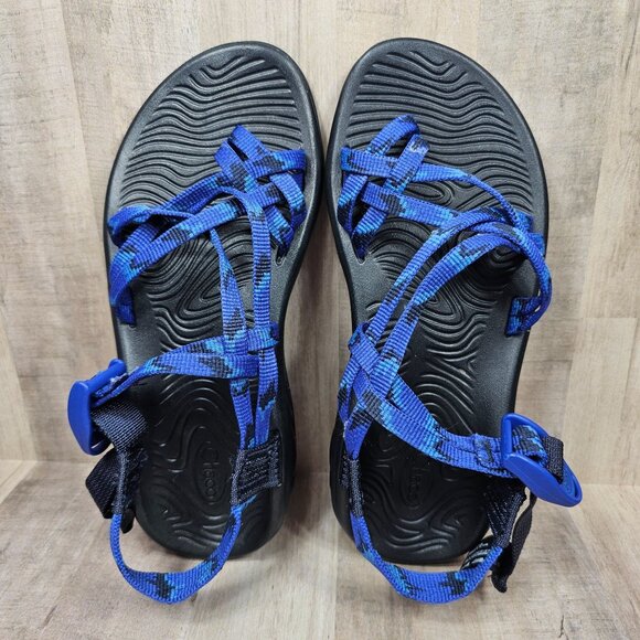 Chaco Womans Size 6 Z/Volv X2 Sandals Strappy Black Blue Shoes - Picture 9 of 11